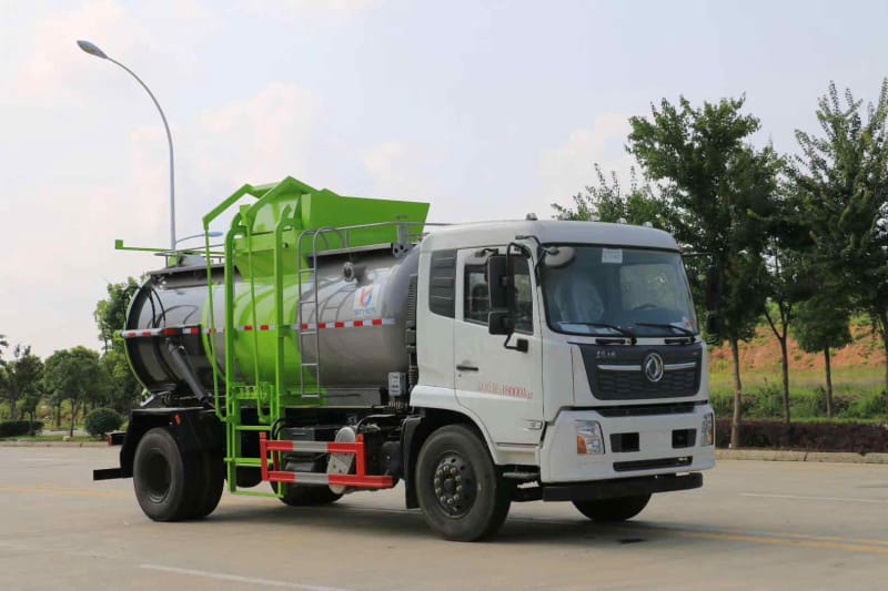 國(guó)六天錦餐廚垃圾車(chē)-圓罐餐廚垃圾車(chē)